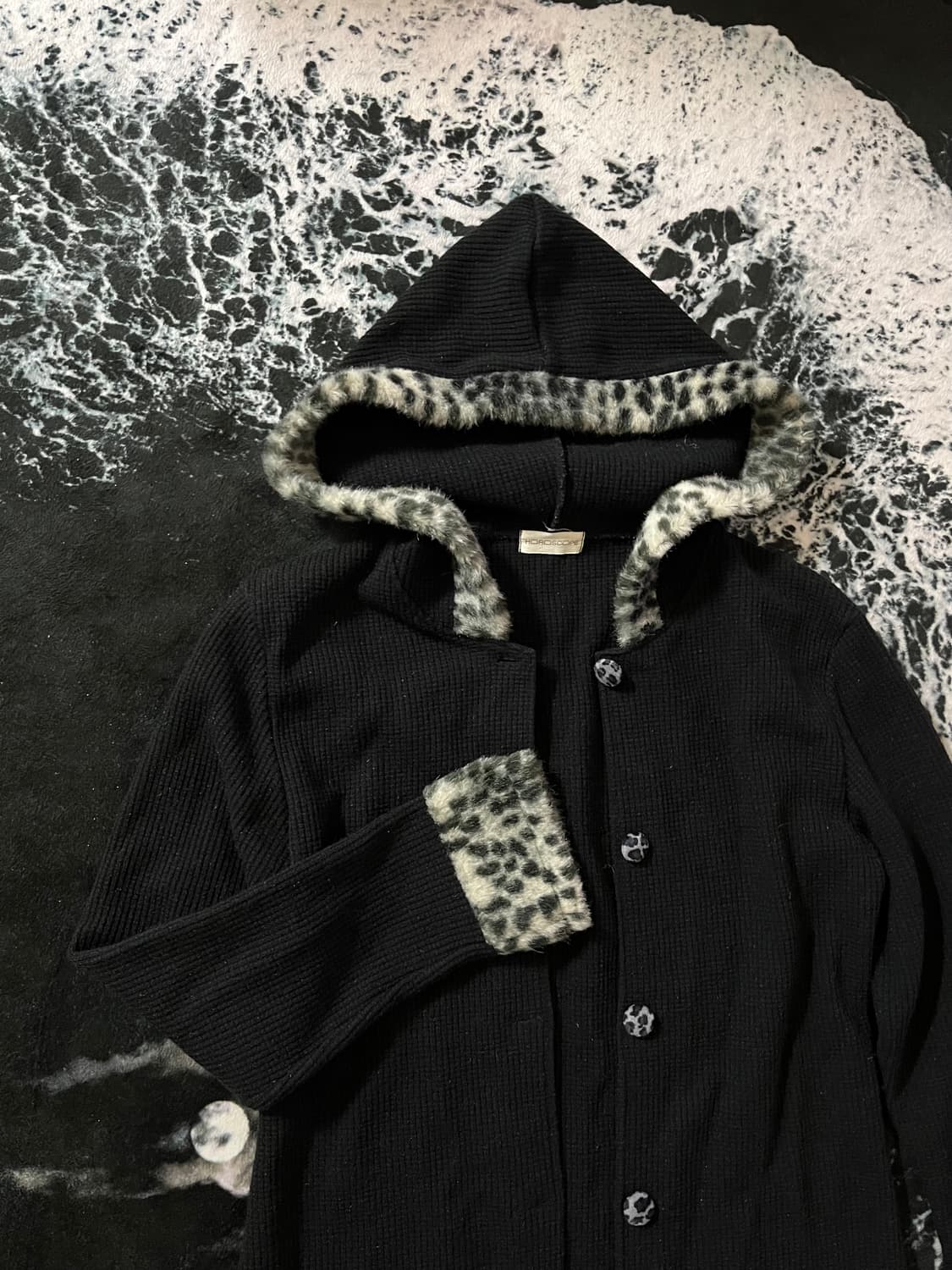 레오파드 롱후드가디건 상품이미지1