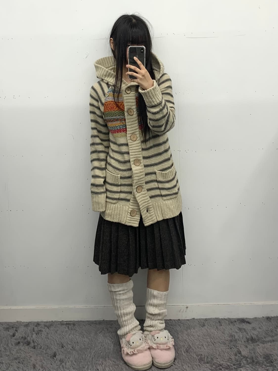 모리 스트라이프 후드 가디건 상품이미지1