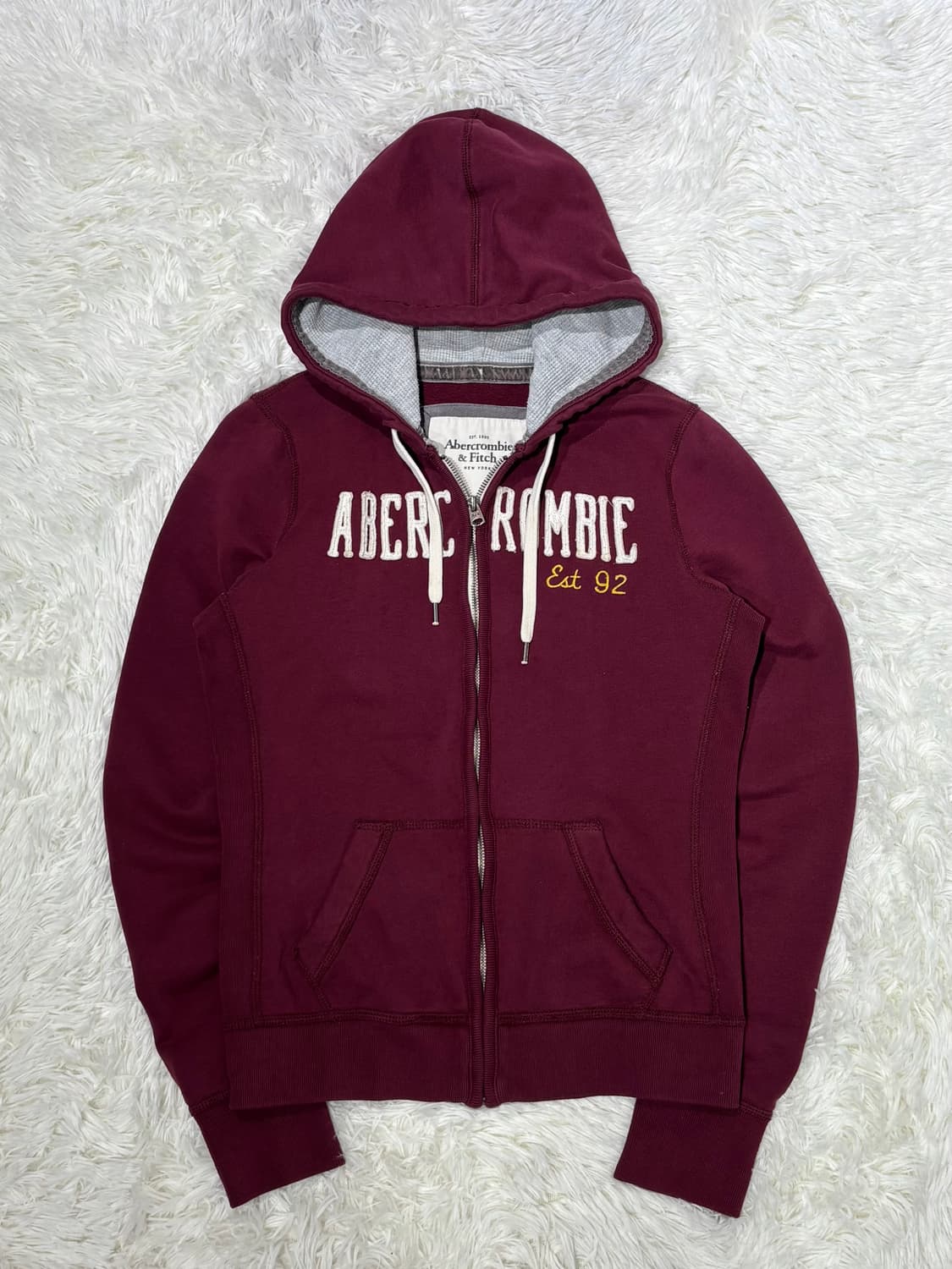 아베크롬비 빅로고 버건디 후드집업 상품이미지3