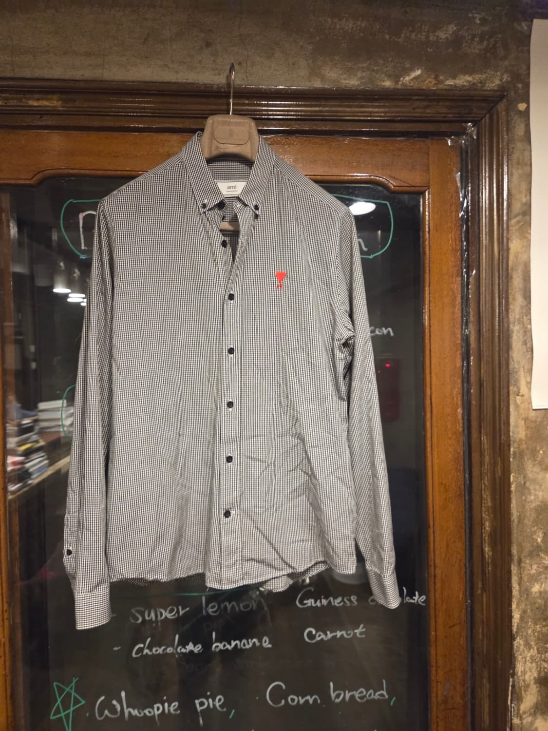 아미 깅엄패턴 버튼다운셔츠  상품이미지1