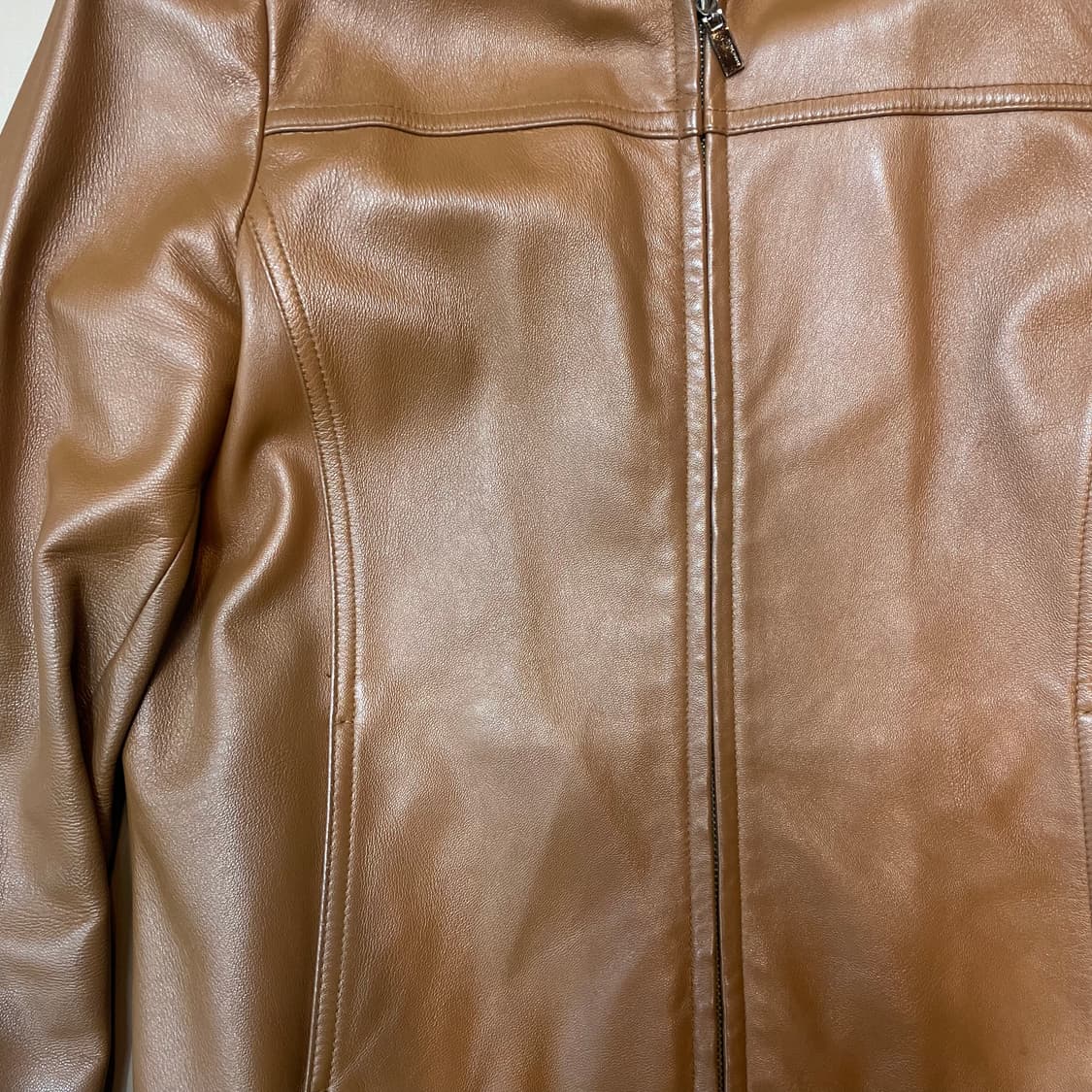 베이직하우스)브라운 스탠다드 차이나카라 램스킨자켓(95 상품이미지2