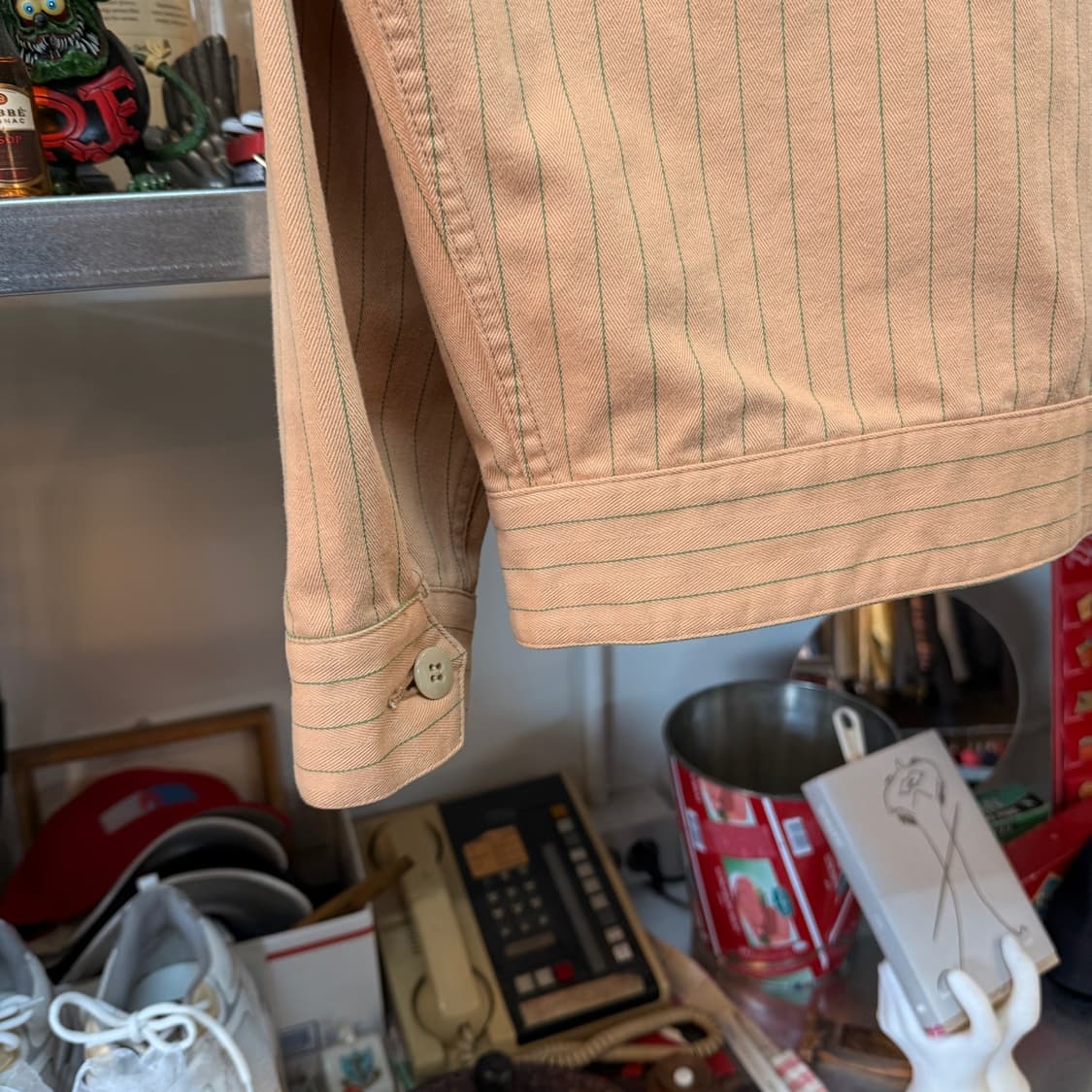 ~L 추천 칼리 라이트 옐로우 브라운 스트라이프 자켓 상품이미지4