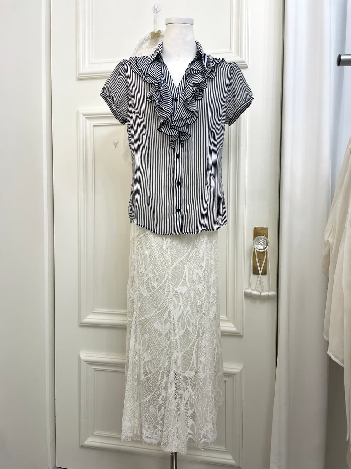 ivory lace mermaid line long skirt 상품이미지6
