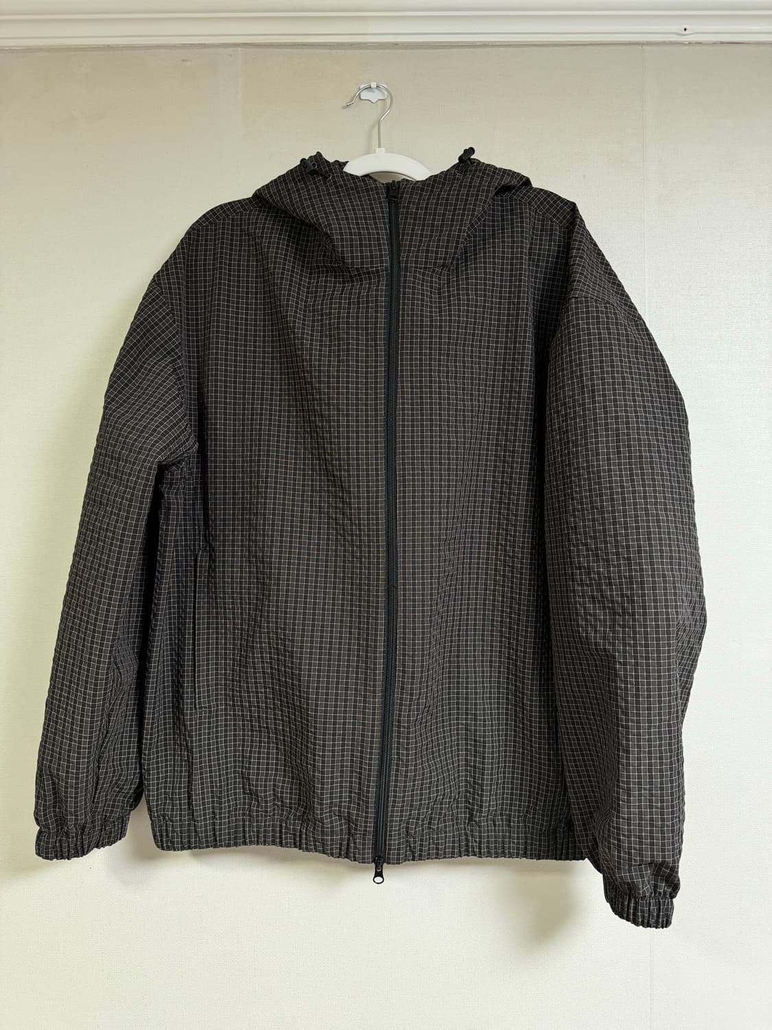 엑스컨테이너 스퀘어 체크 후드 바람막이 자켓 XL 상품이미지6