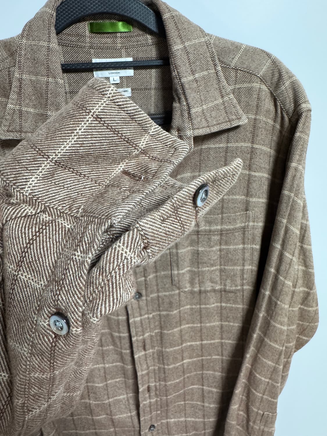 일본 Paul Smith 브라운 체크 셔츠 100-105 상품이미지3