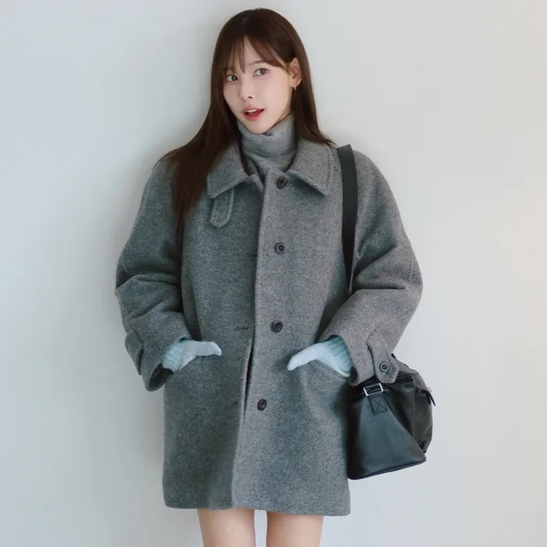 튜드먼트 클래식 울 하프코트 그레이 상품이미지1