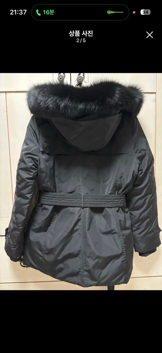 더엣지 블랙 구스 패딩 더블 코트 하프코트 상품이미지2