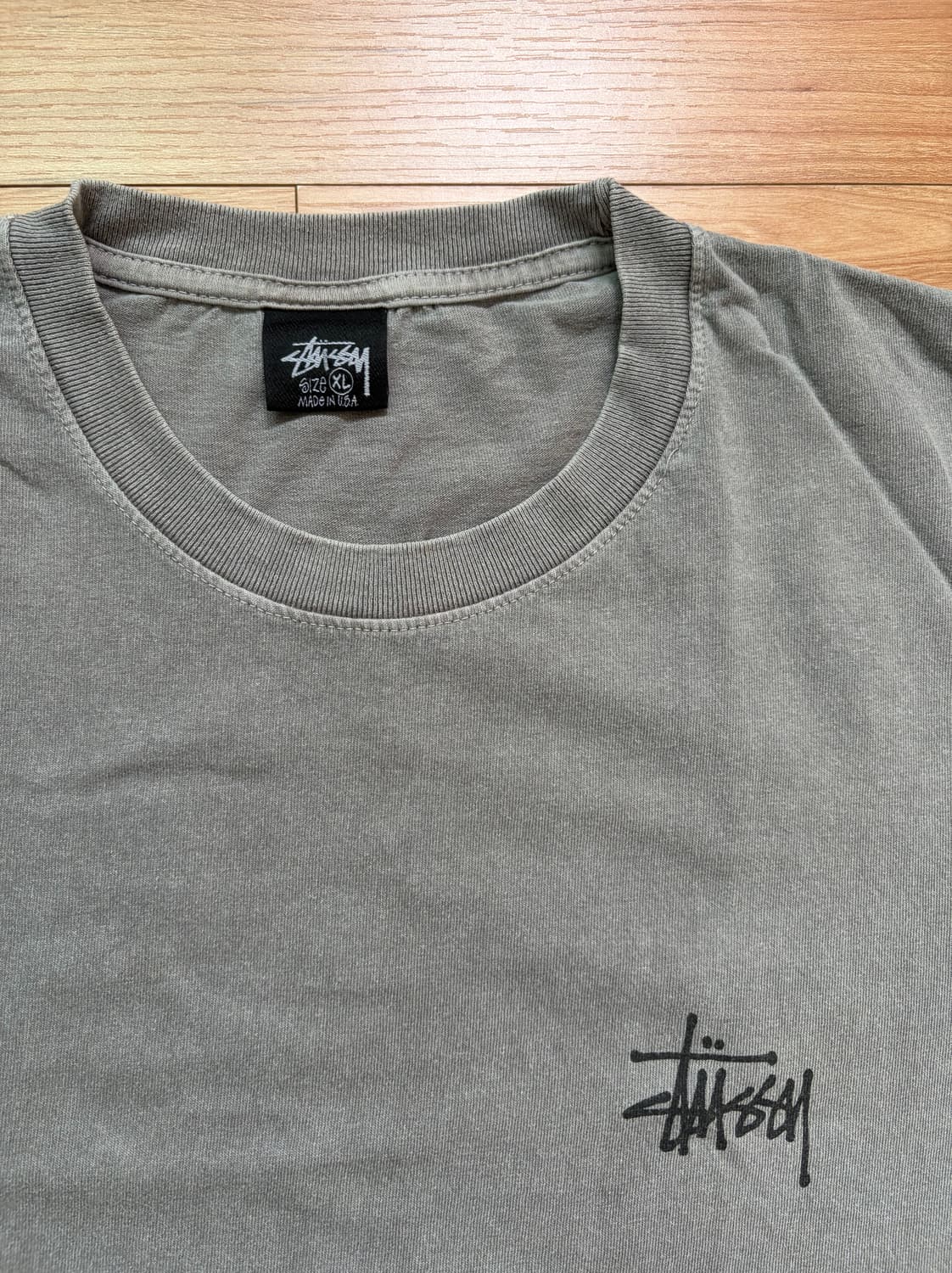 [XL] 스투시 베이직 스투시 피그먼트 다이드 티셔츠 그레이 상품이미지3