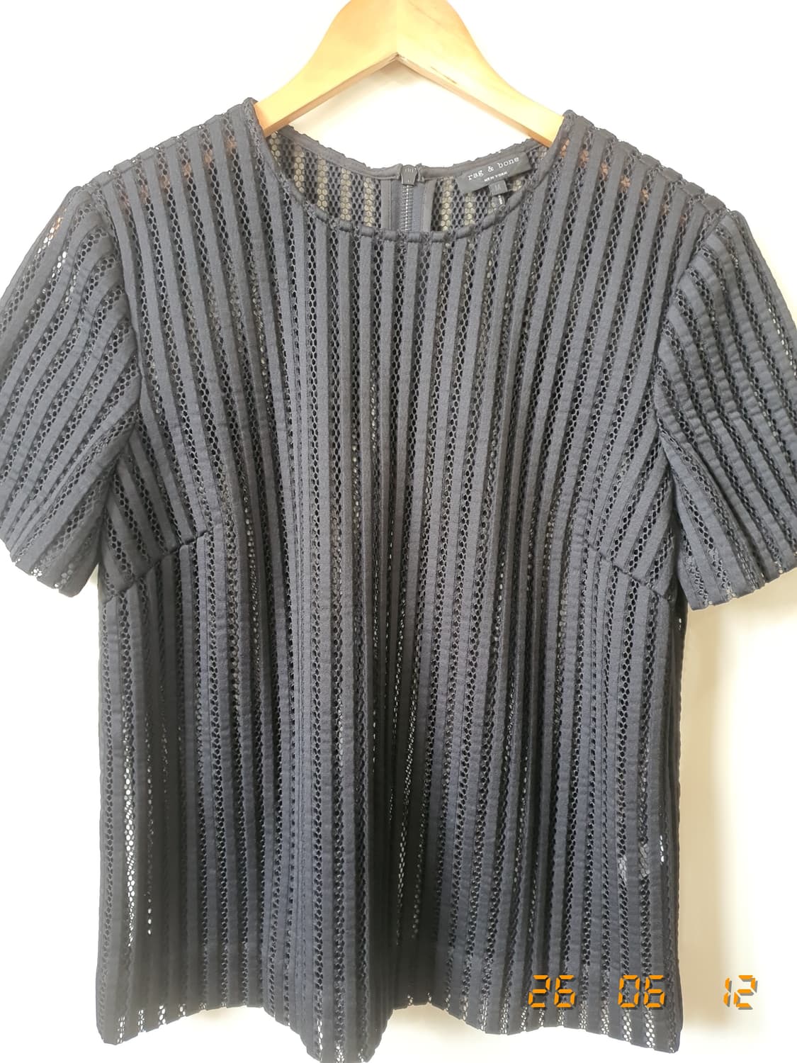 rag&bone(래그본)정품 반팔 블라우스M 블랙 상품이미지3
