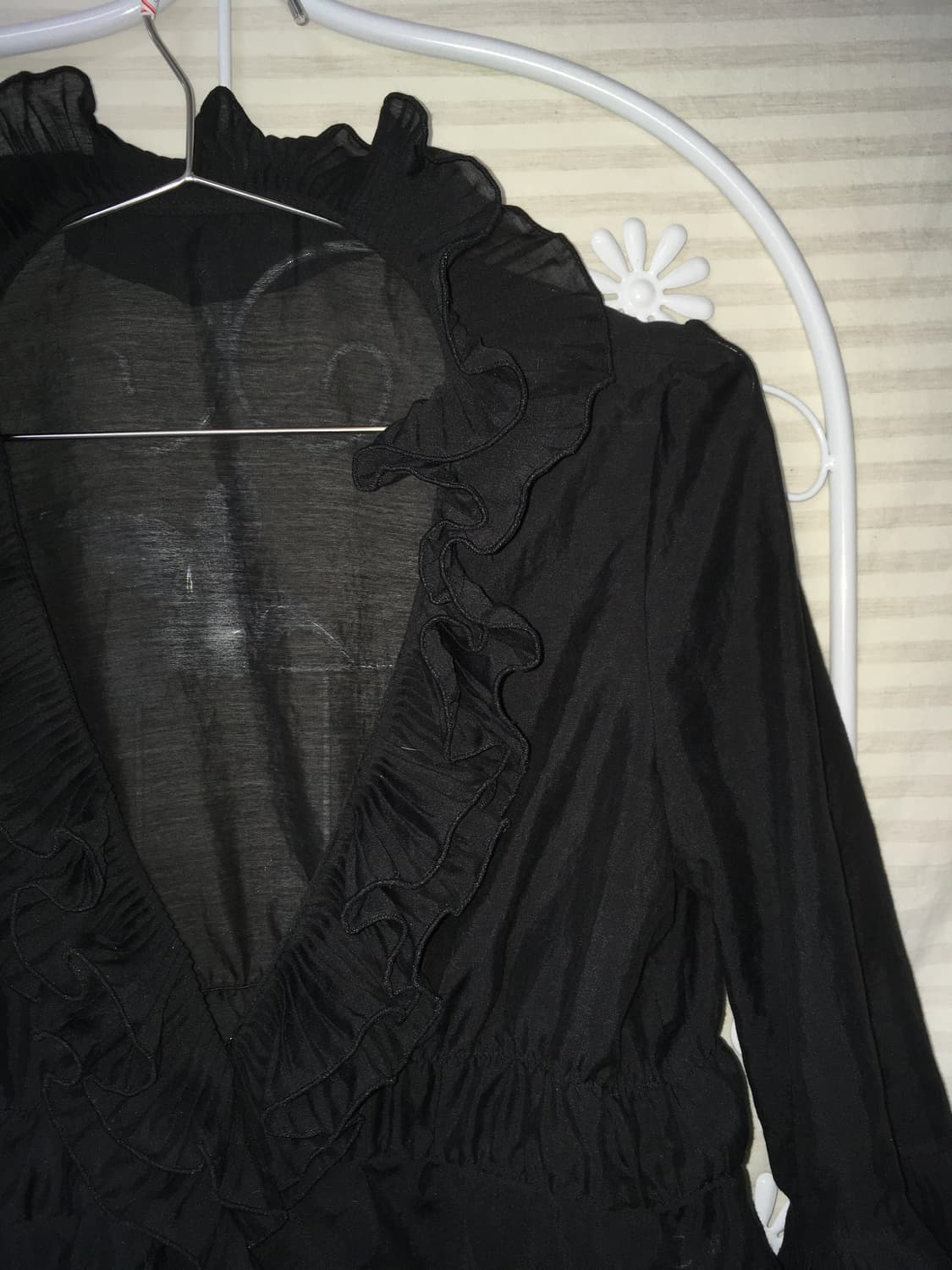 빈티지 블랙 레이스 블라우스 y2k 스트릿 갸루 펑키 일본빈티지639 f 상품이미지4