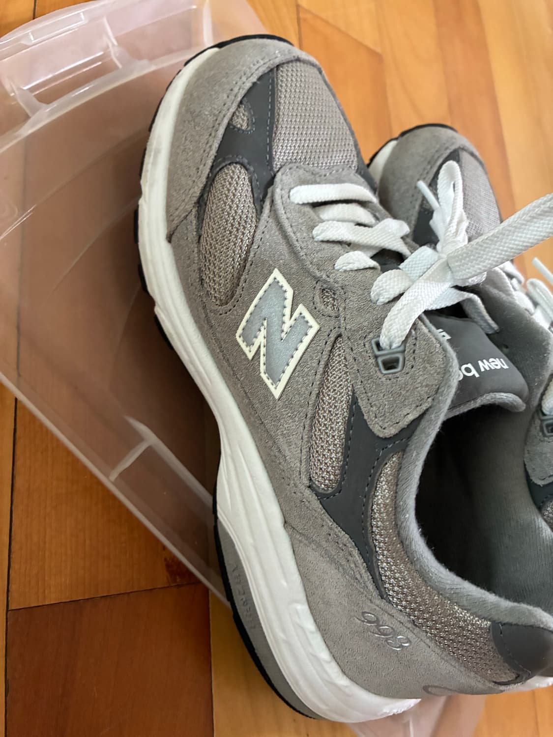 (235) 뉴발란스 993 키즈 그레이 네이비 트리플블랙 여성용 걸스 상품이미지3