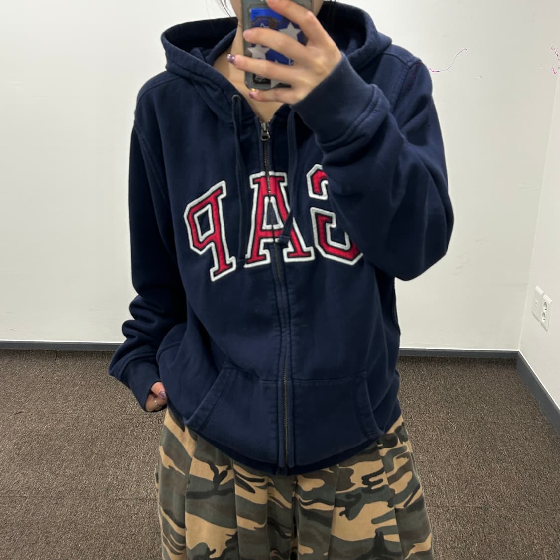 Gap 갭 레드로고 네이비 후드집업  상품이미지2