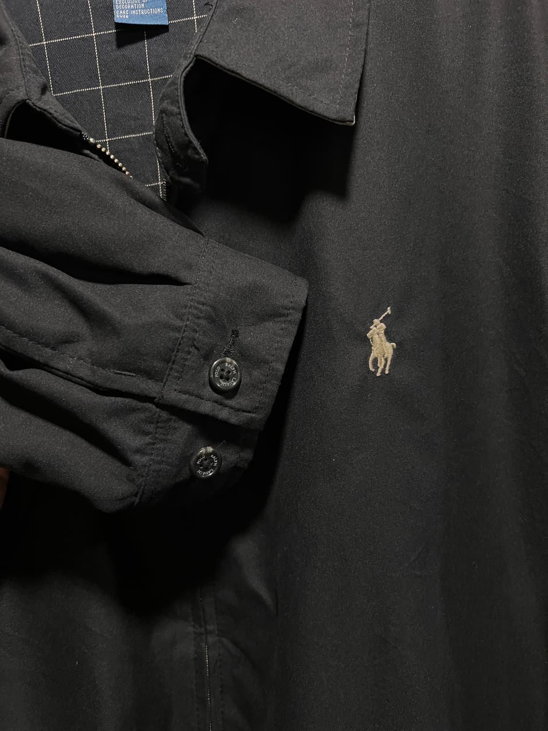 [2XL]폴로 랄프로렌 체크 라이닝 블랙 드리즐러 자켓 상품이미지3