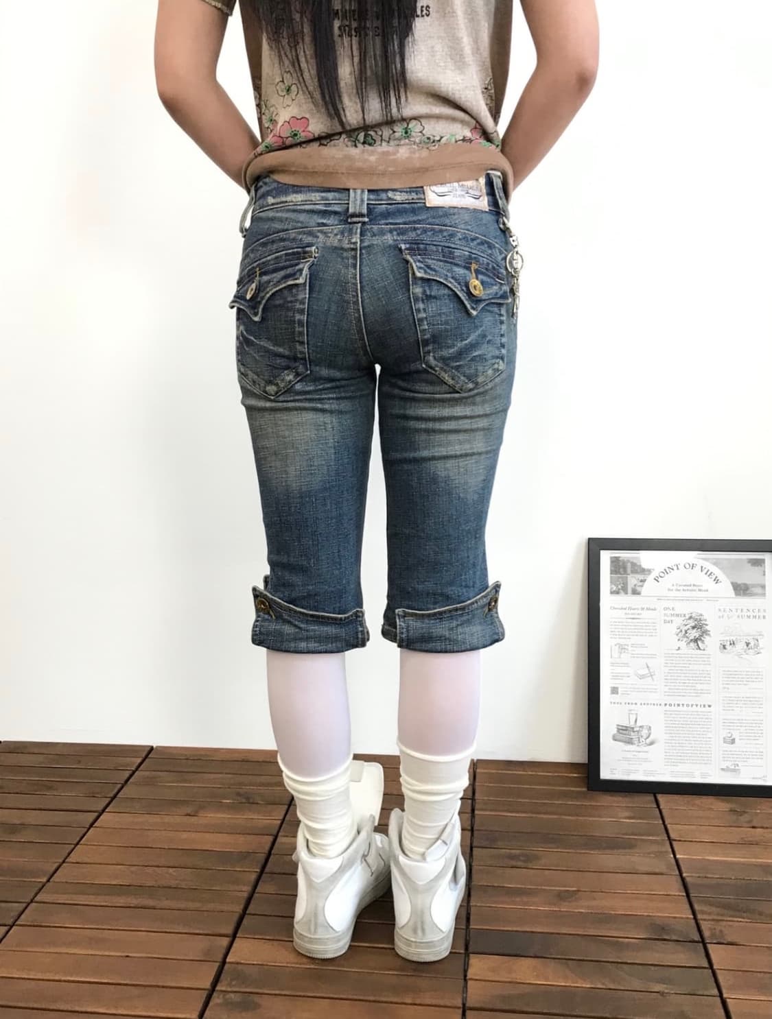 세실맥비 데님 카프리팬츠 Y2K 갸루 상품이미지1