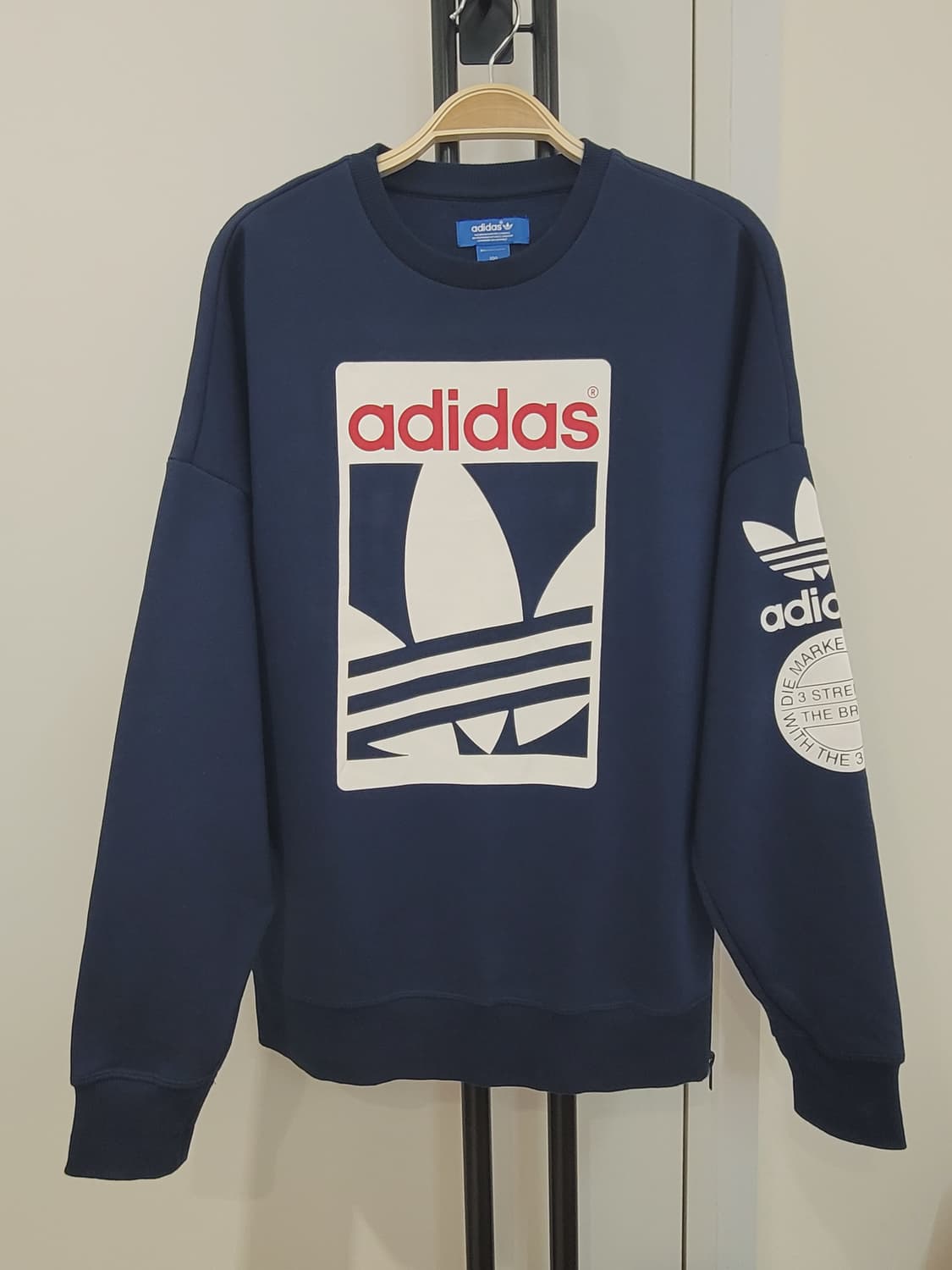 아디다스 네이비 기모 맨투맨 티셔츠 100사이즈 상품이미지1