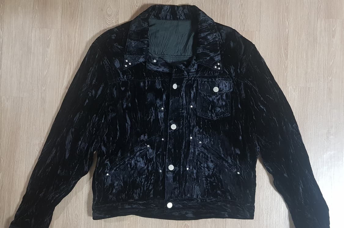 youth pleated stud trucker jacket 상품이미지1