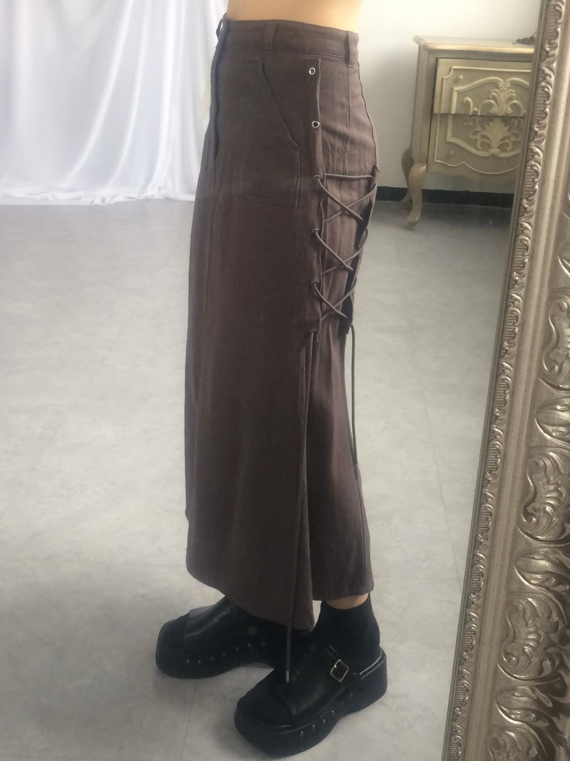 Side lace up point skirt 상품이미지8