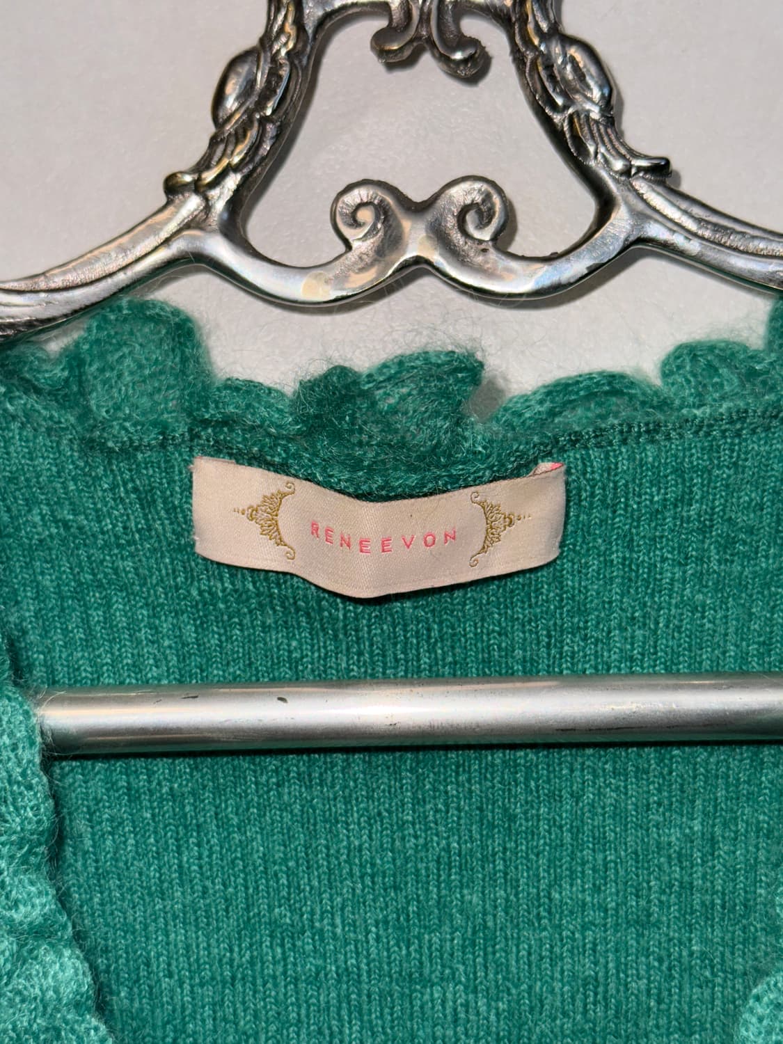 Reneevon mint pink mohair dot half 가디건 상품이미지4