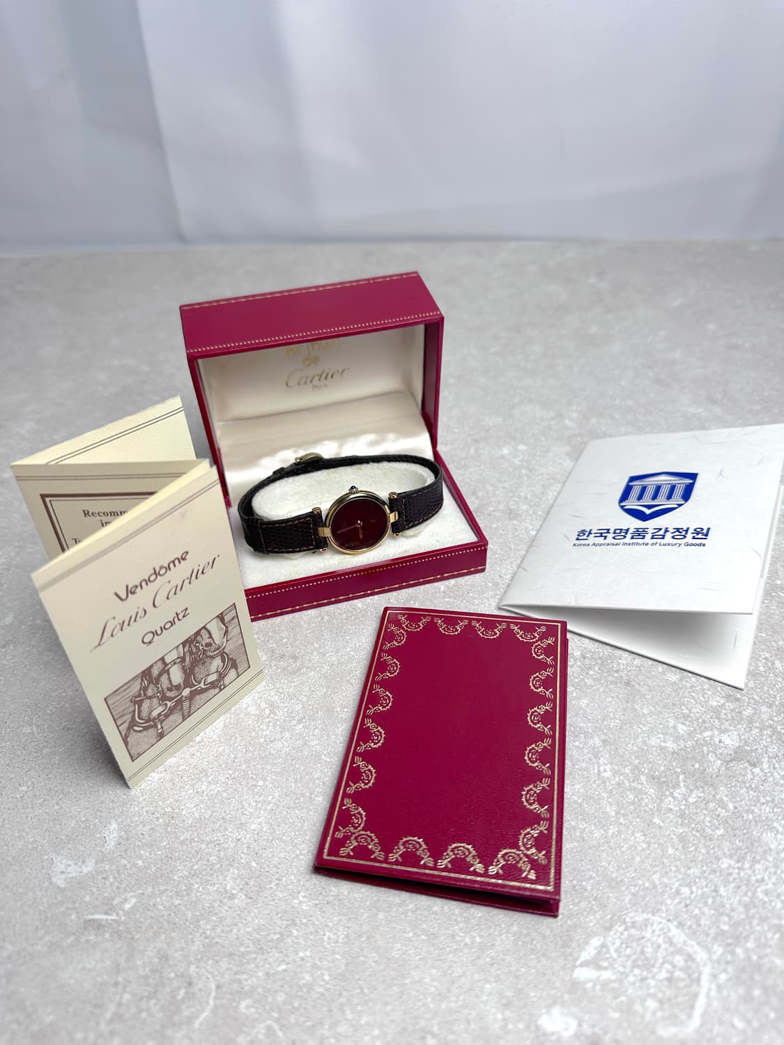 까르띠에 머스트 드 까르띠에 방돔 버건디 다이얼 (Full Set) 상품이미지10