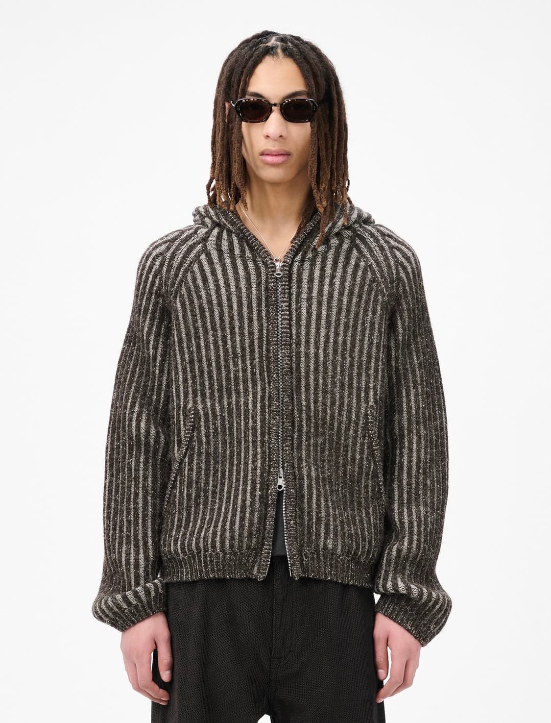 [44,46,48,50,52]아워레가시 25fw 레벨 후드집업/브라운 상품이미지1