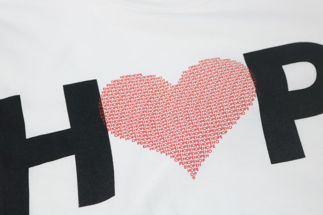 빈티지 HOPE 그래픽 하트 타이포그래피 화이트 반팔티셔츠 상품이미지4