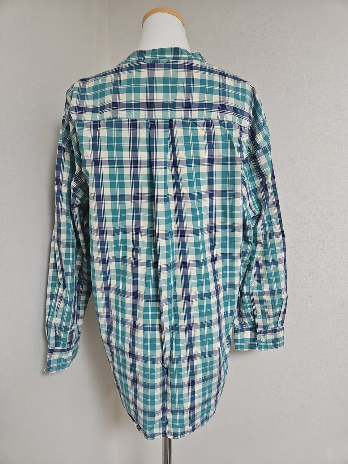 니코앤드 오버핏 롱 체크 긴팔 남방 셔츠 상품이미지3