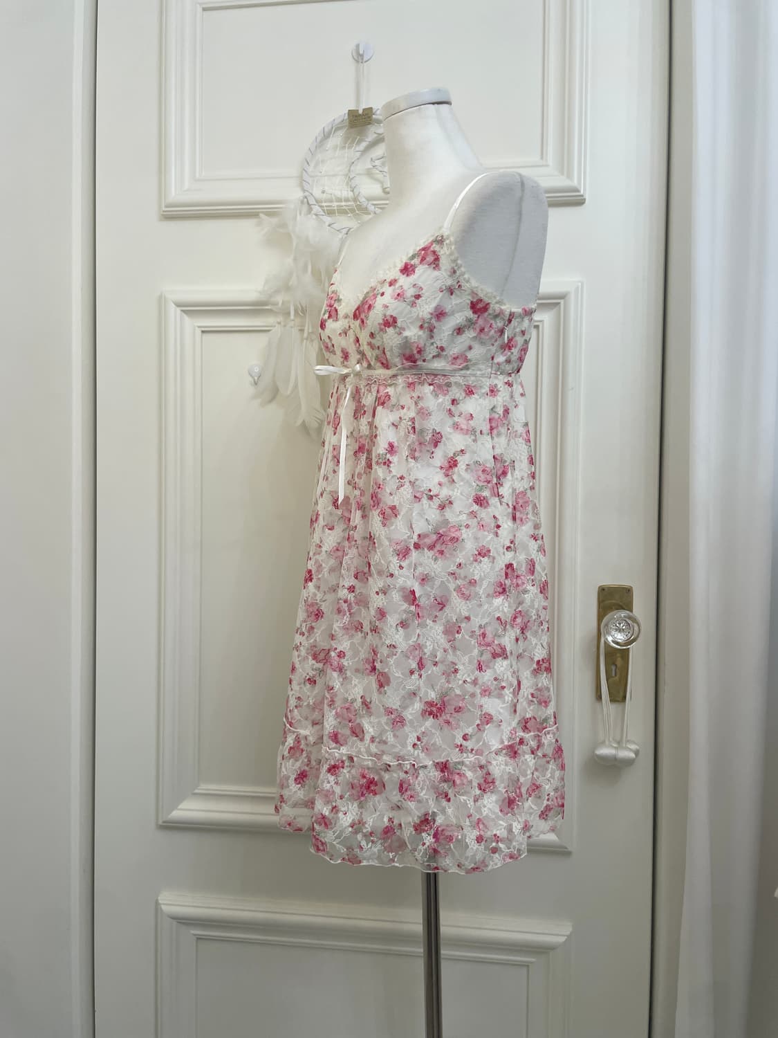 pink flower lace lovely fairy midi opc 상품이미지2