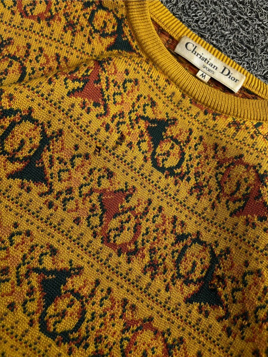 90s 크리스찬 디올 아카이브 자카드 패턴 울니트 3558 상품이미지3
