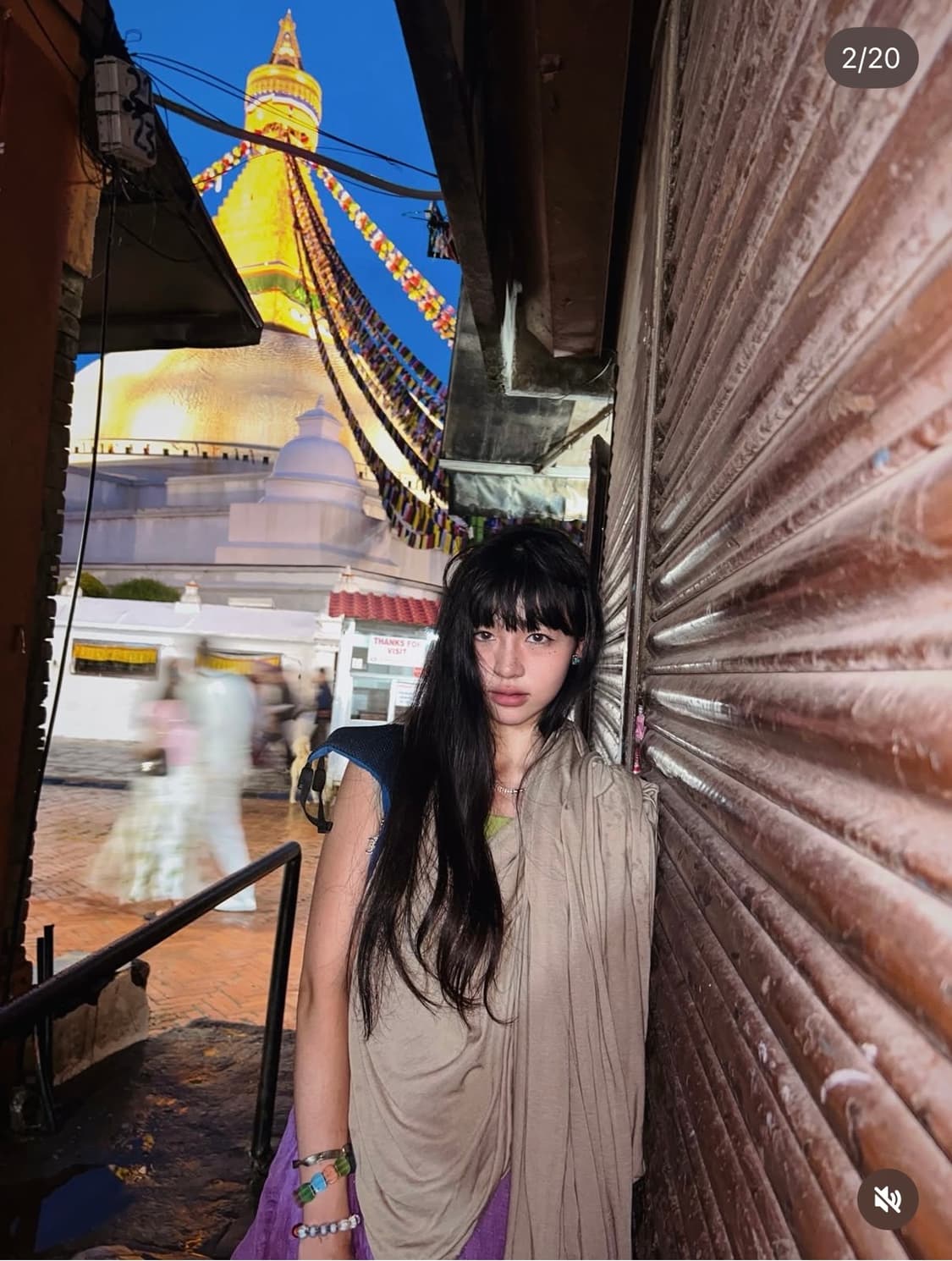 투머치택스 바디 숄 베이지 색상 (새제품) 나야와시 숄 상품이미지7