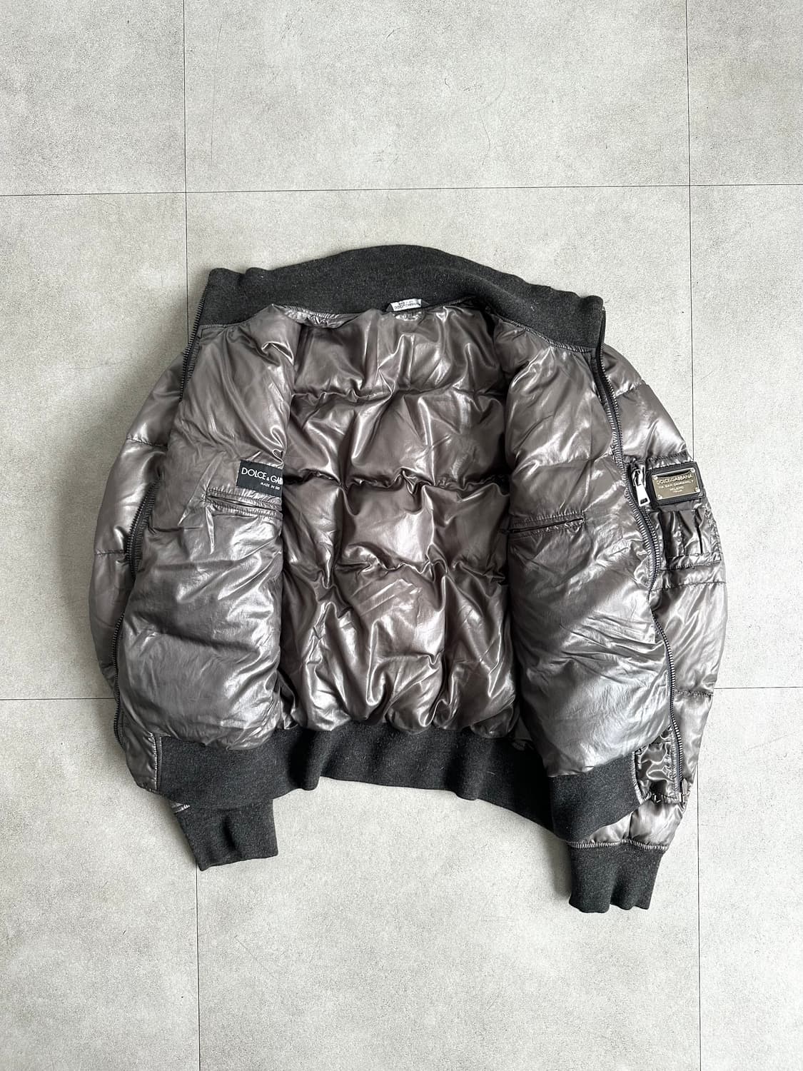 돌체앤가바나 2000s 애쉬그레이 패디드 봄버 자켓 상품이미지6