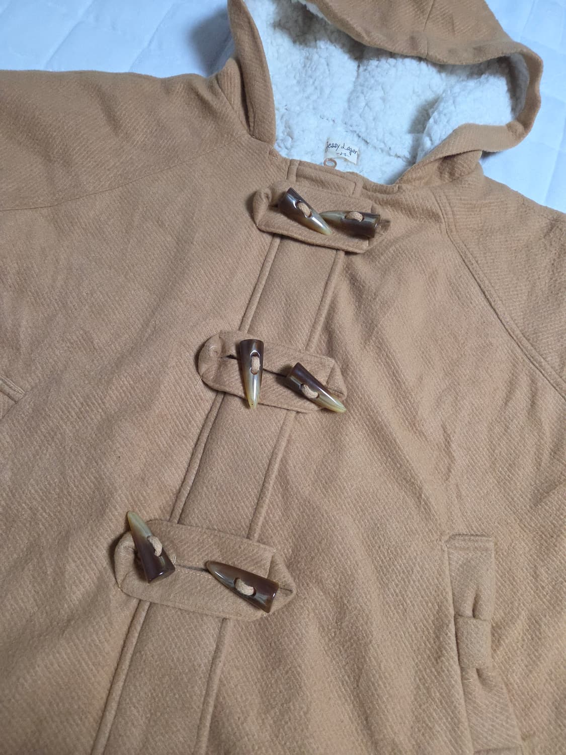 라떼 모리걸 양털 브라운 베이지 떡볶이 케이프 상품이미지4