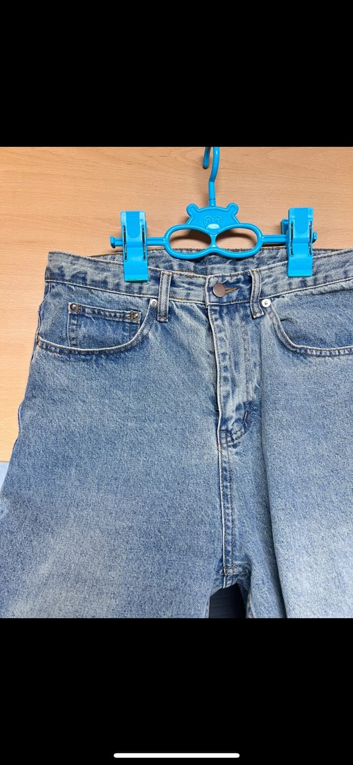 (M) 트릴리온 워싱 와이드 데님 팬츠 (BEIGE BLUE) 상품이미지4