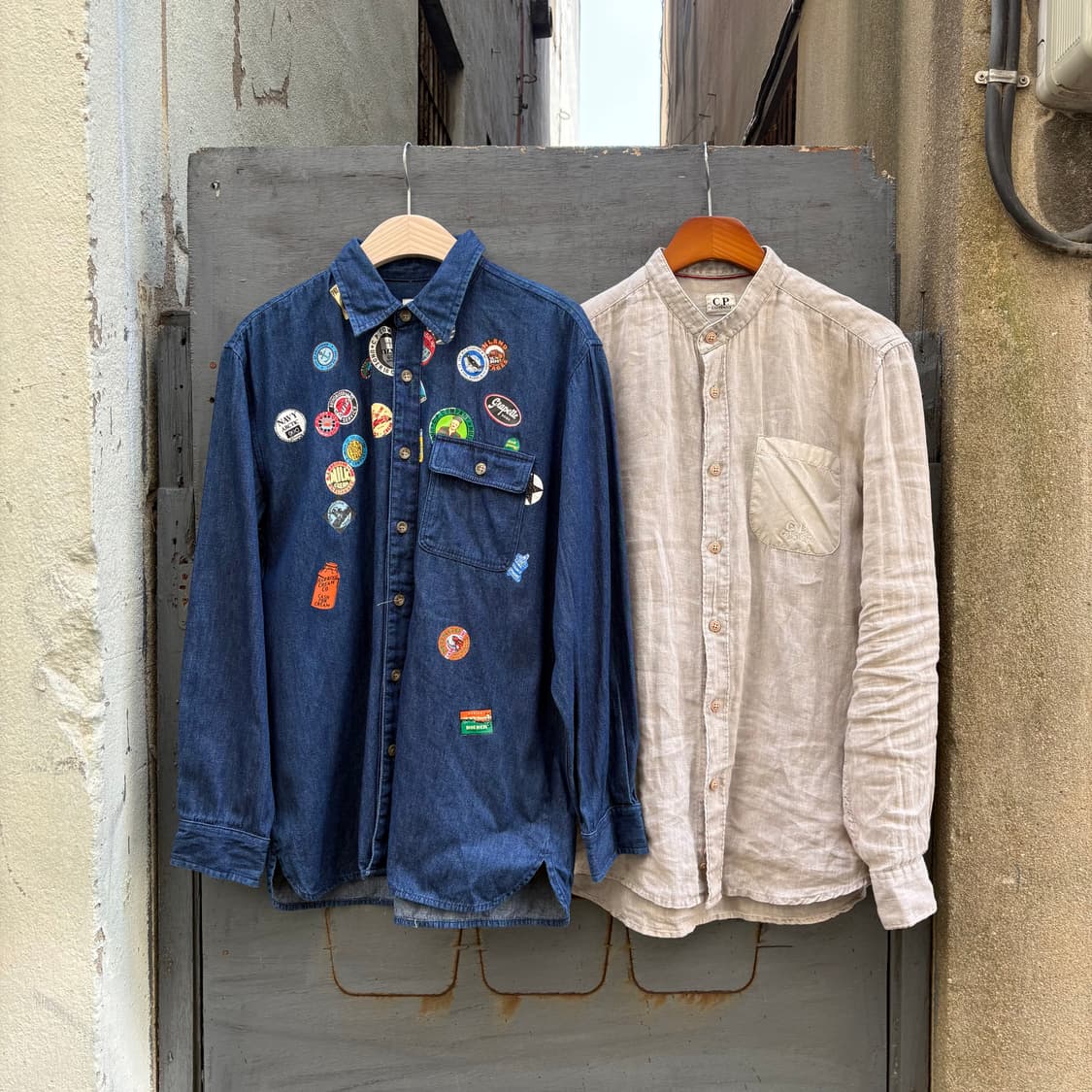 씨피컴퍼니 데님 멀티 패치 셔츠 상품이미지7