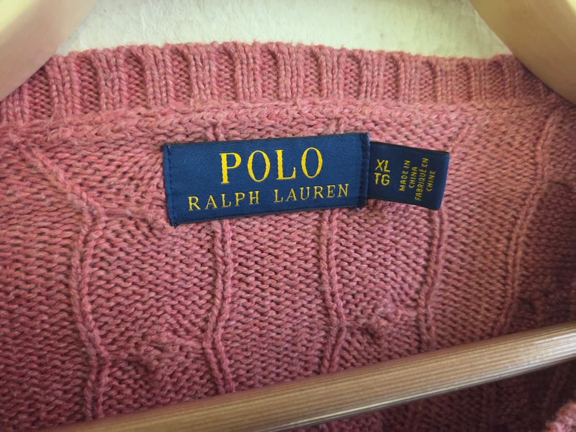 폴로 랄프로렌 핑크 케이블 니트 XL 상품이미지3