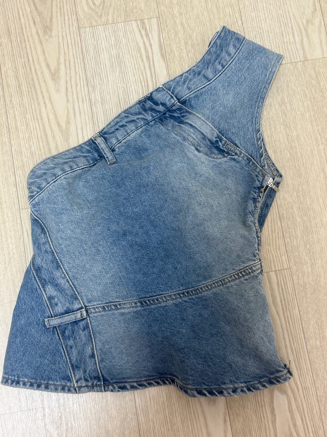 자라 언발 데님탑 상품이미지1