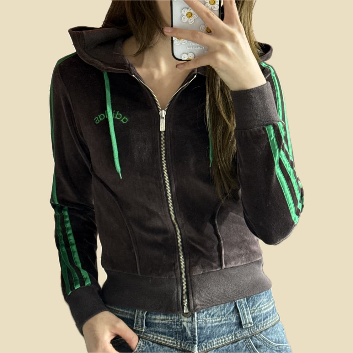 아디다스 벨벳 후드집업 상품이미지1