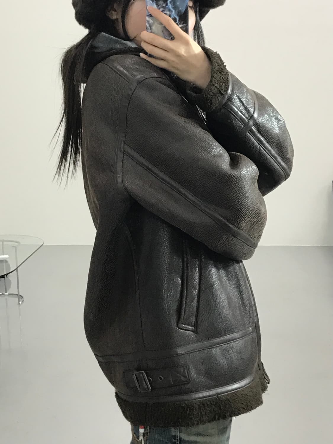 잼보니 브라운 무스탕 상품이미지3