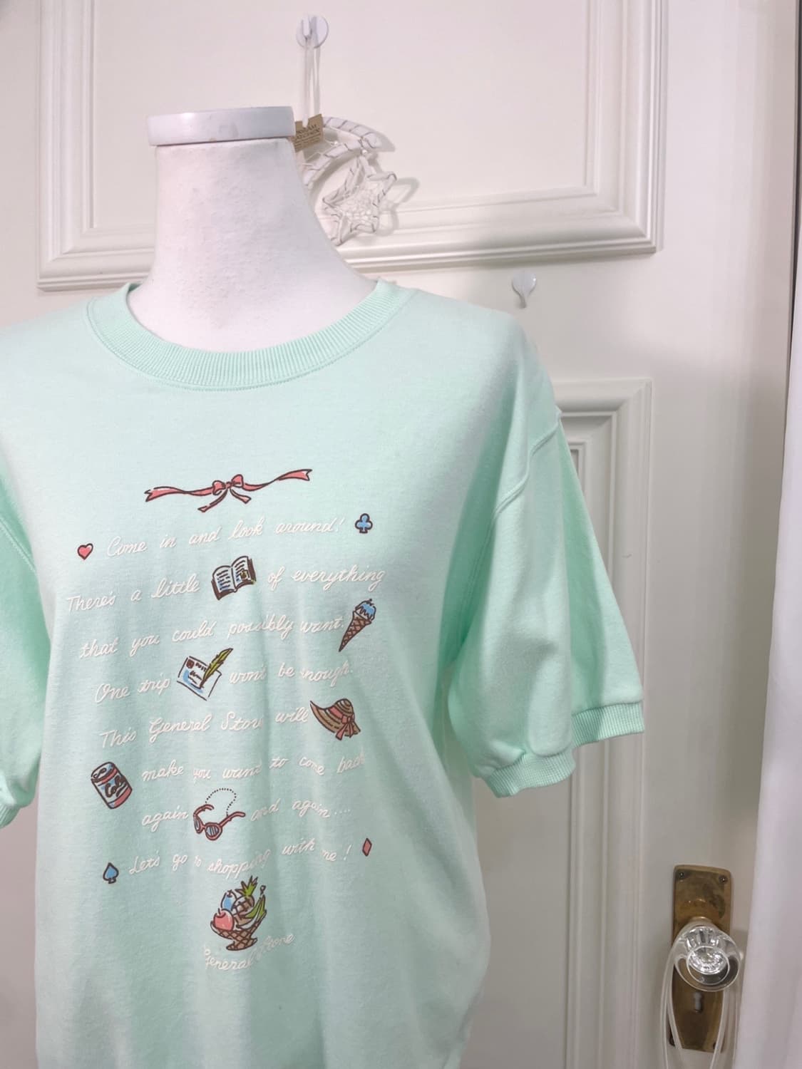 mint cute print half sweatshirts(size-M) 상품이미지7