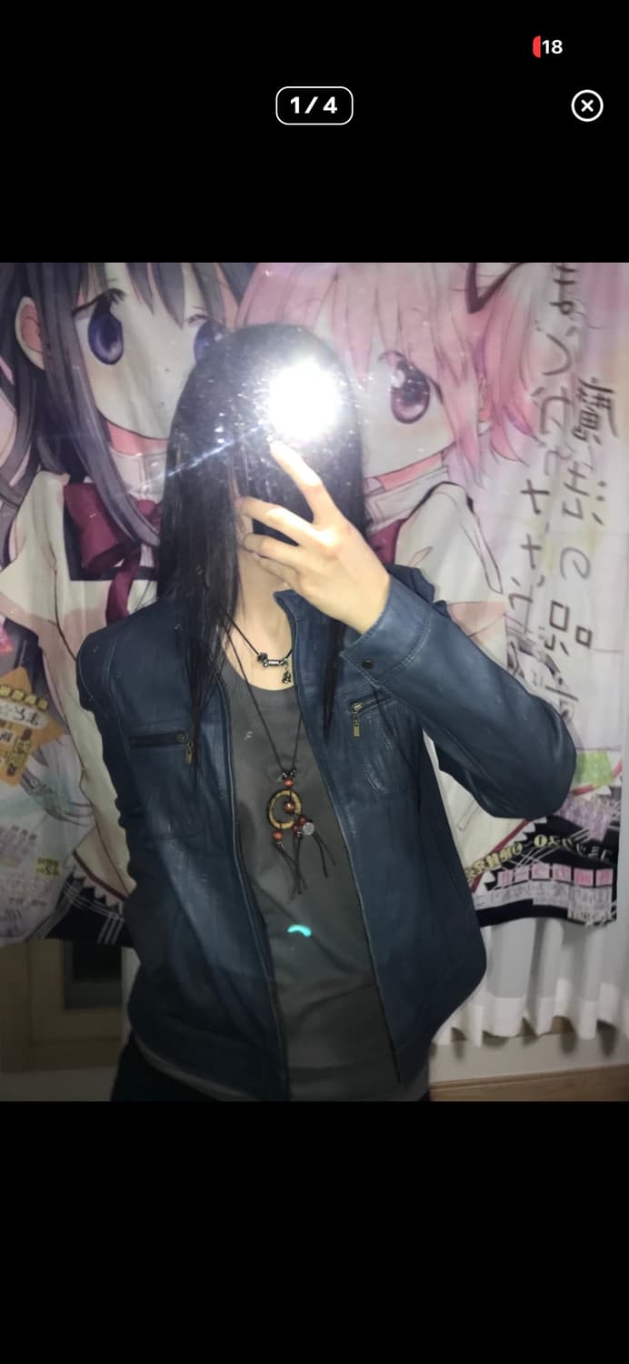 재패니스 블루 레더자켓 상품이미지1