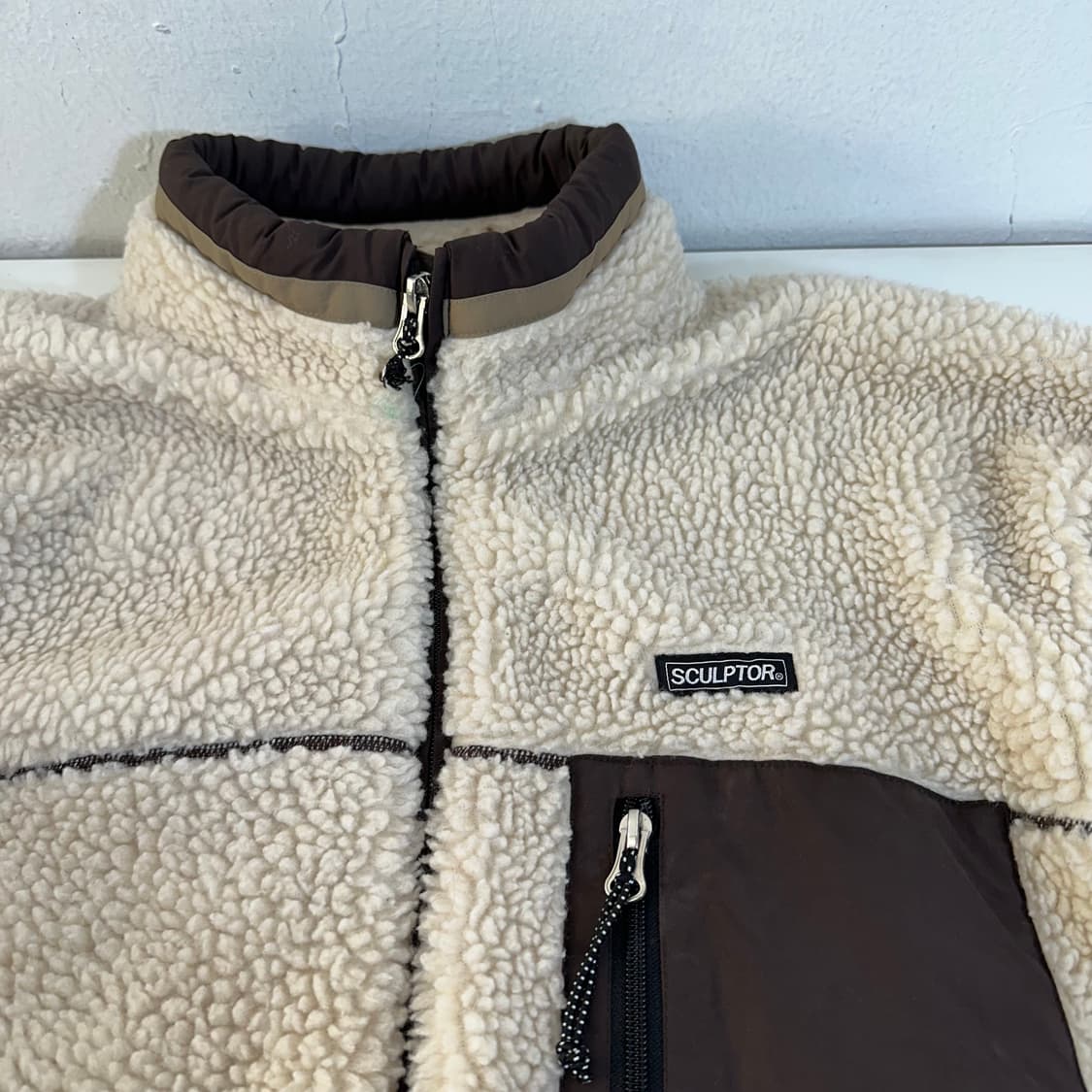 우먼FREE 스컬프터 베이지 뽀글이 후리스자켓 상품이미지4