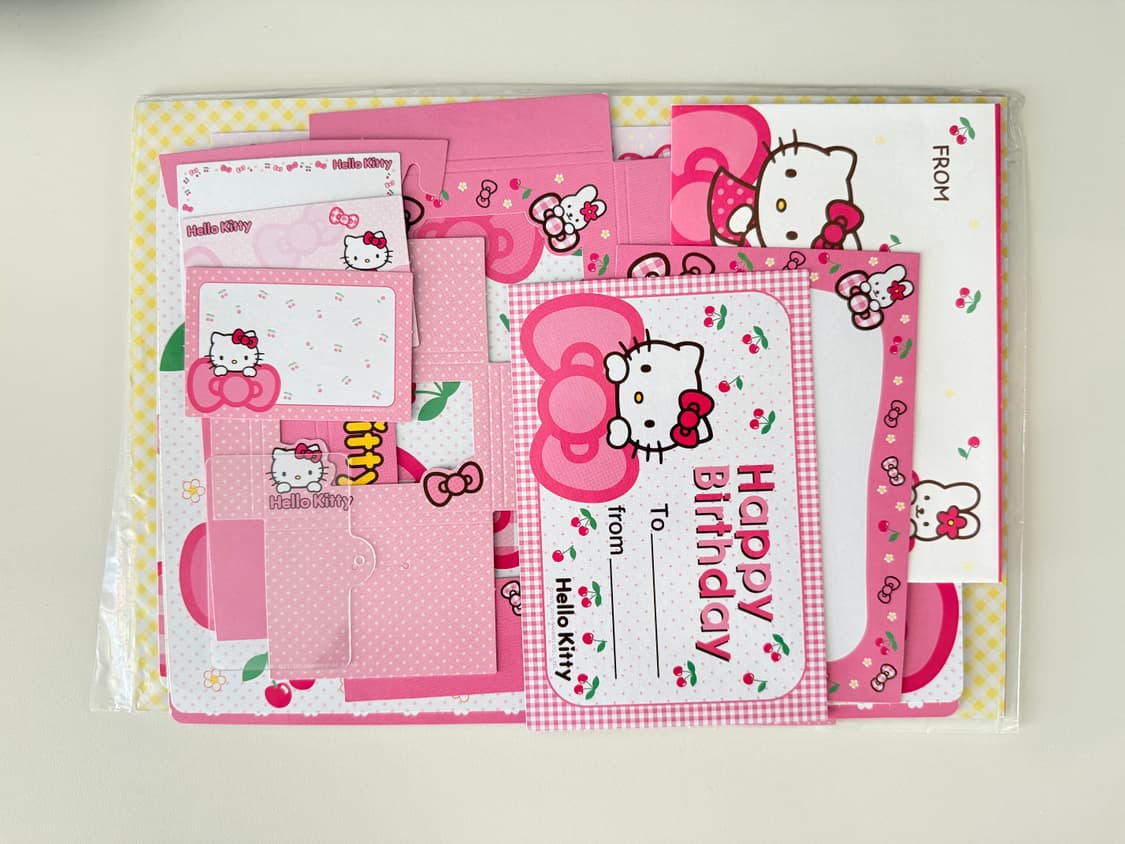 산리오 헬로키티 생일 고전지류 / 박스만들기+편지지+엽서 set 상품이미지1