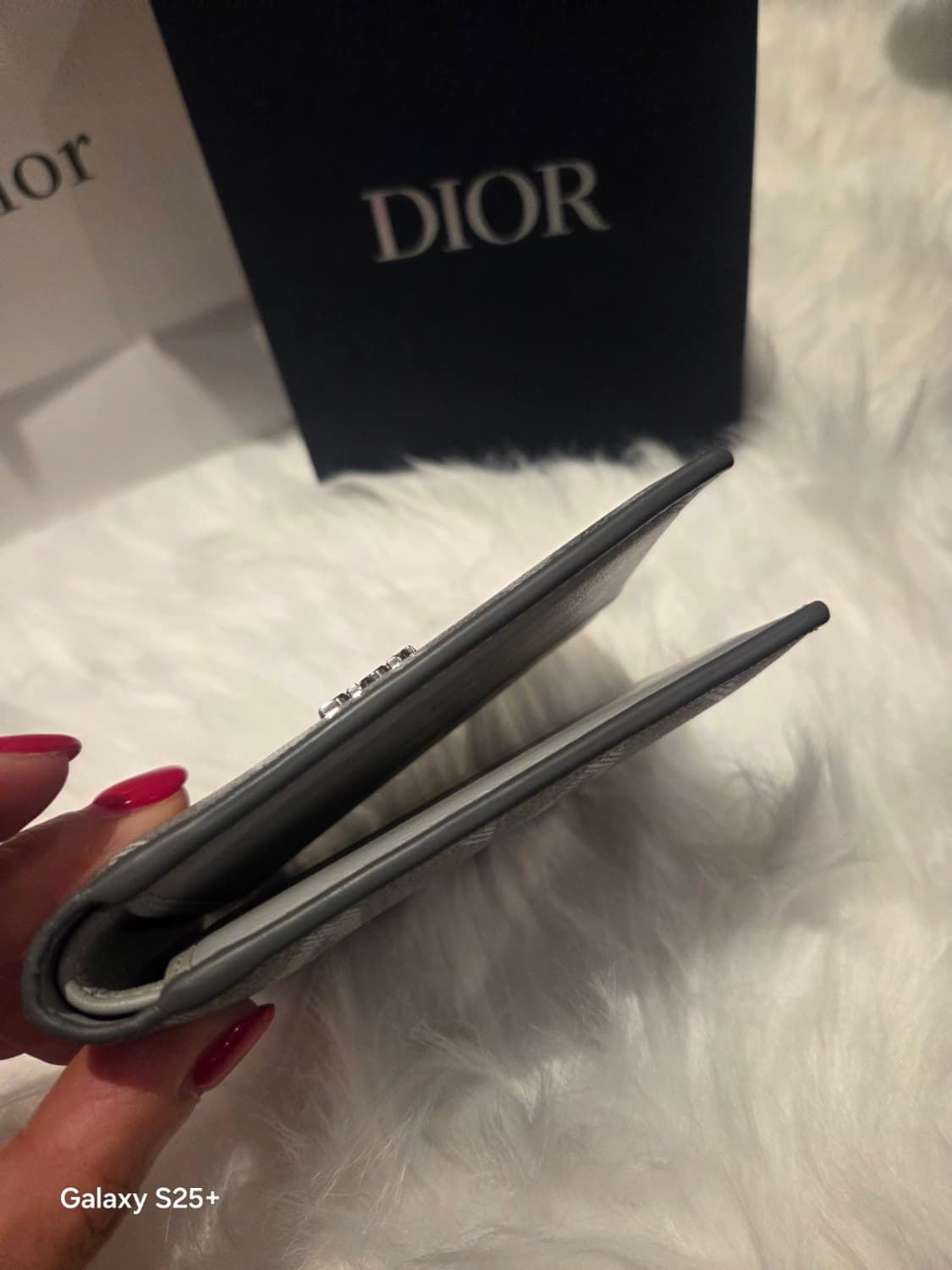 디올 CD 다이아몬드 캔버스 지갑 그레이 상품이미지10