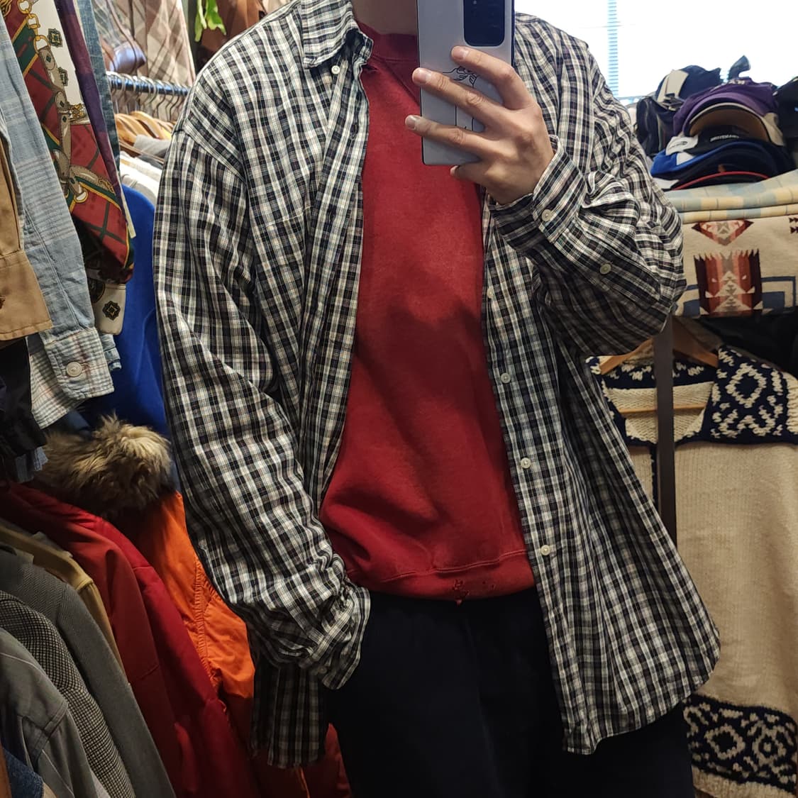 90s 폴로 빅셔츠 체크셔츠 아메리칸 옥스포드 XL 상품이미지9