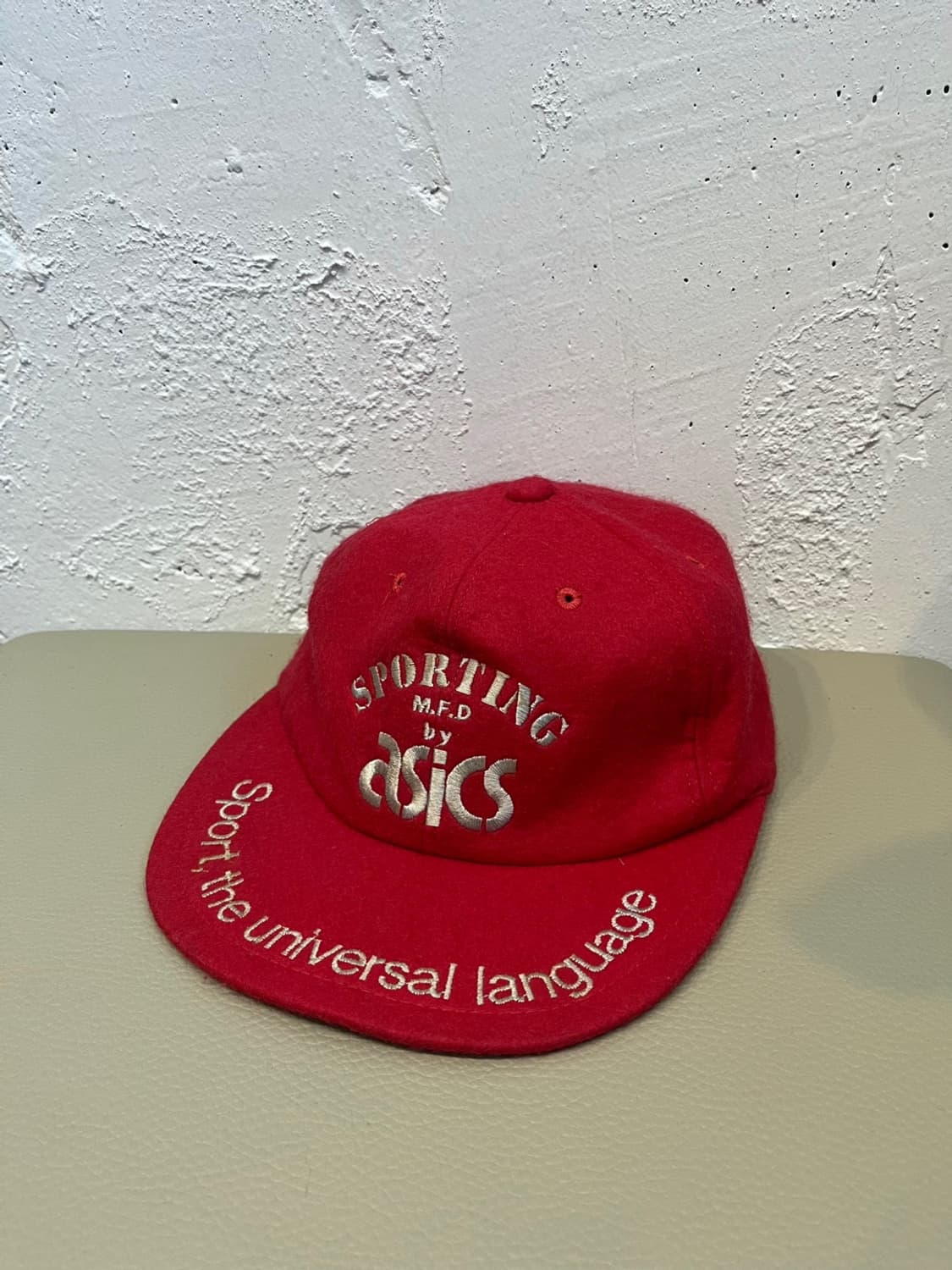 80-90s 빈티지 아식스 울 캡 모자 Made in JAPAN 상품이미지1