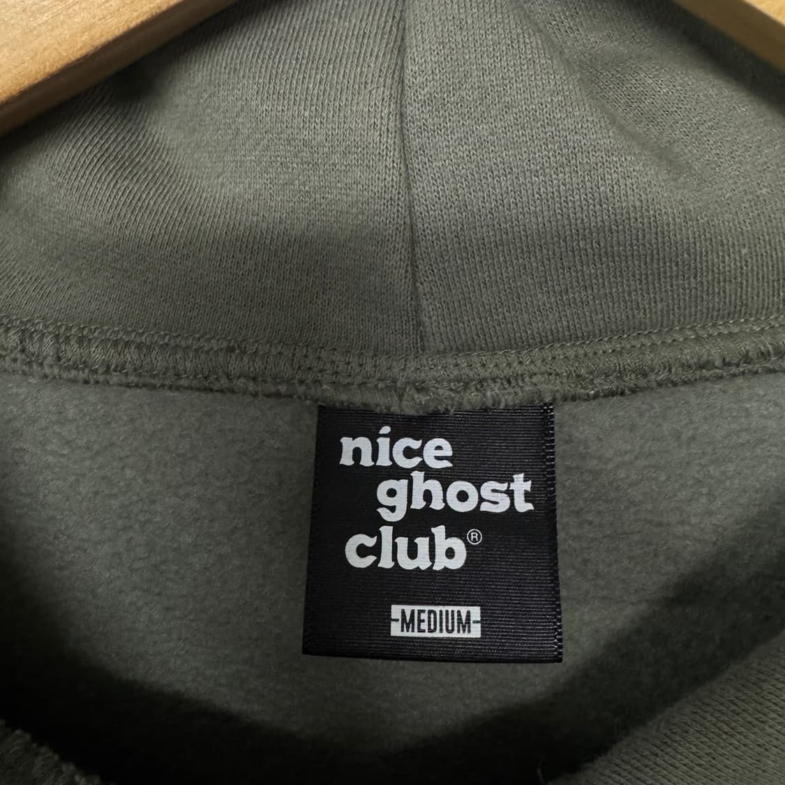 나이스고스트클럽 스타로고 후드집업 카키 상품이미지4