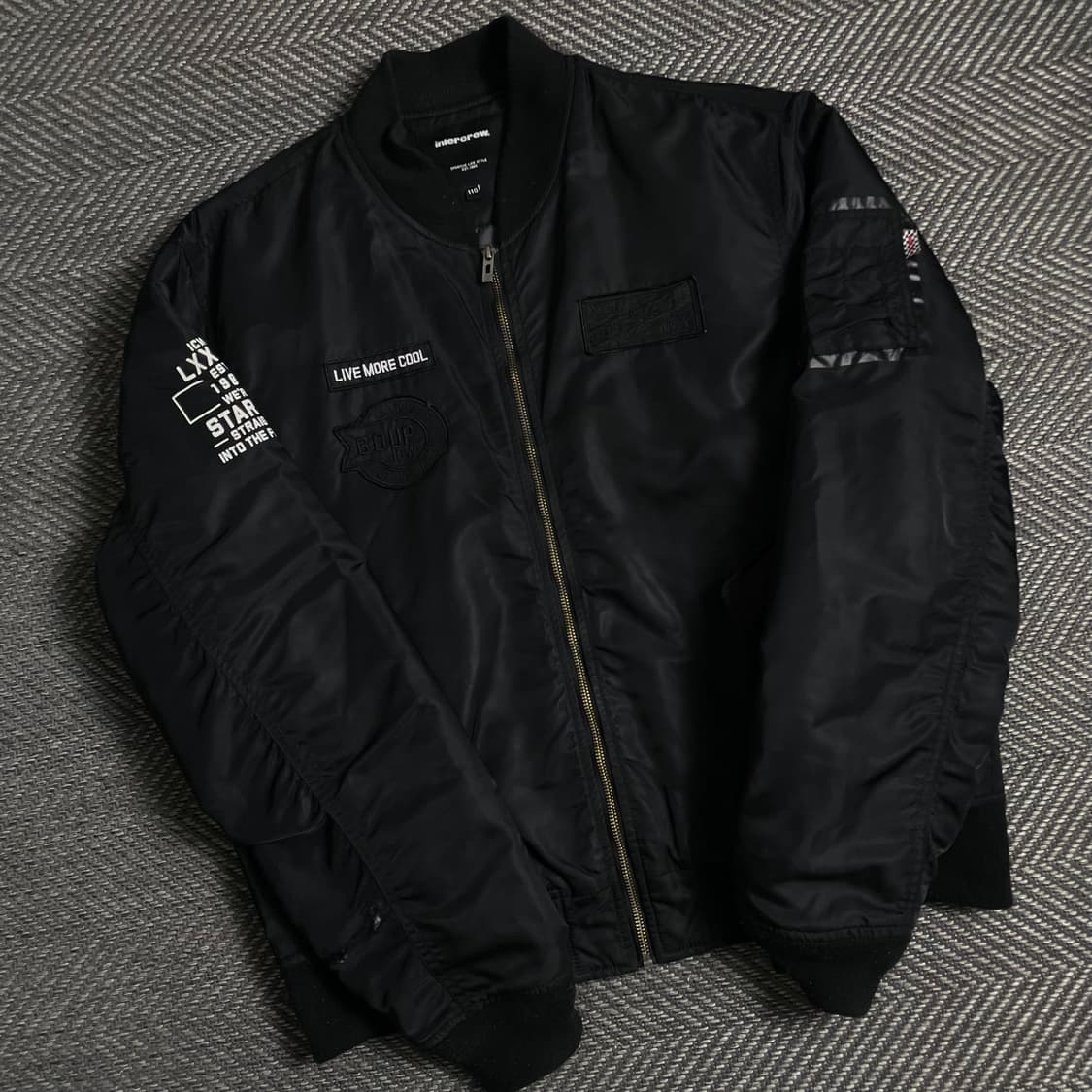 인터크루 패치워크 박시핏 MA-1 항공 점퍼 y 4936 상품이미지1