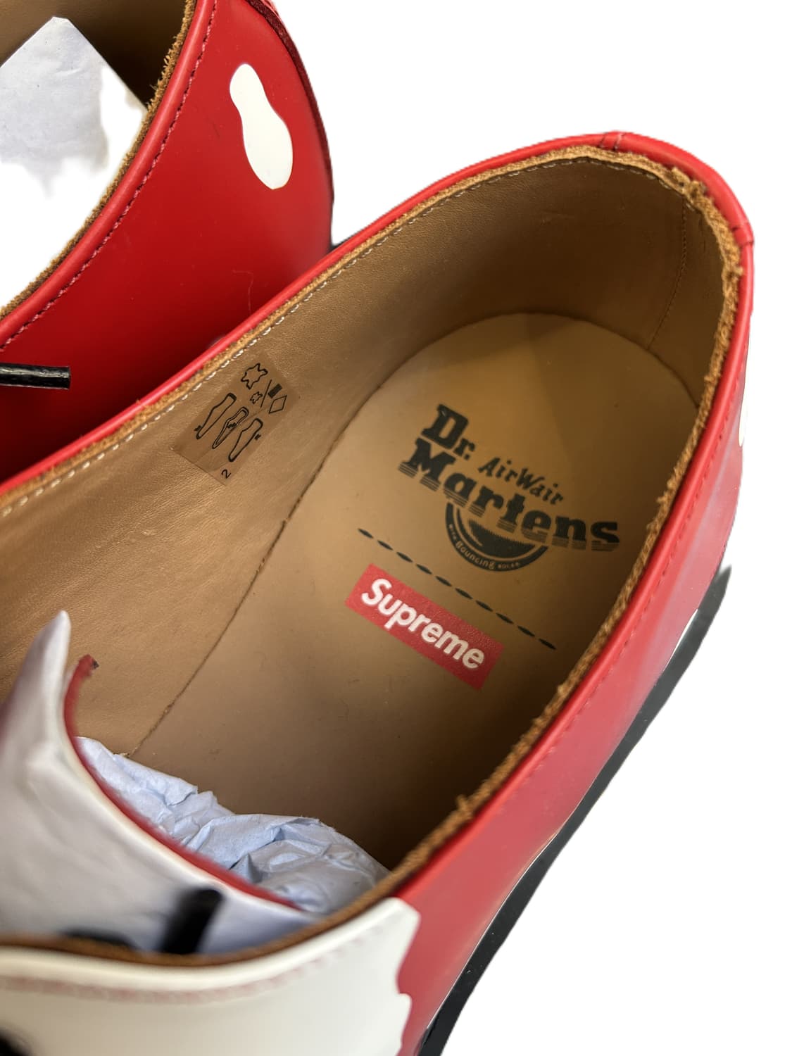 닥터마틴 x 슈프림 1461 스컬 (화이트/레드) 상품이미지2