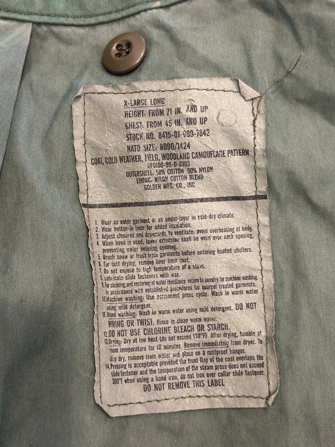 우드랜드 카모플라쥬 1999 미국(US) M-65 필드 코트(M-65) 상품이미지3