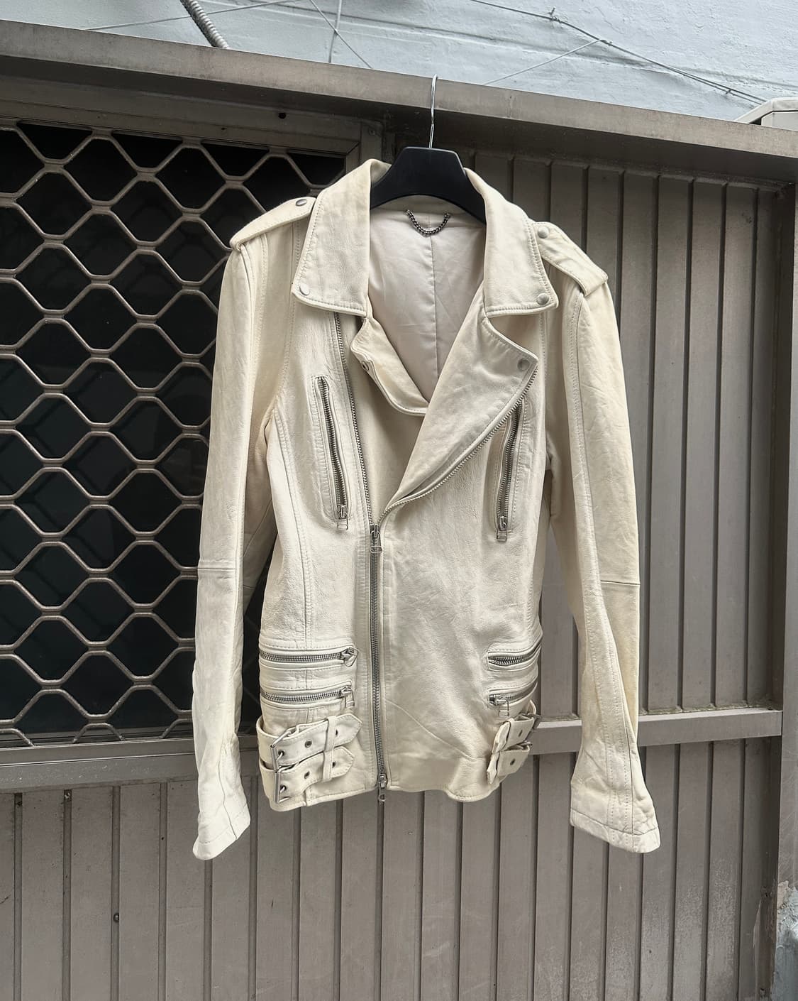 Lambs leather 2way zipper datail jacket 상품이미지3