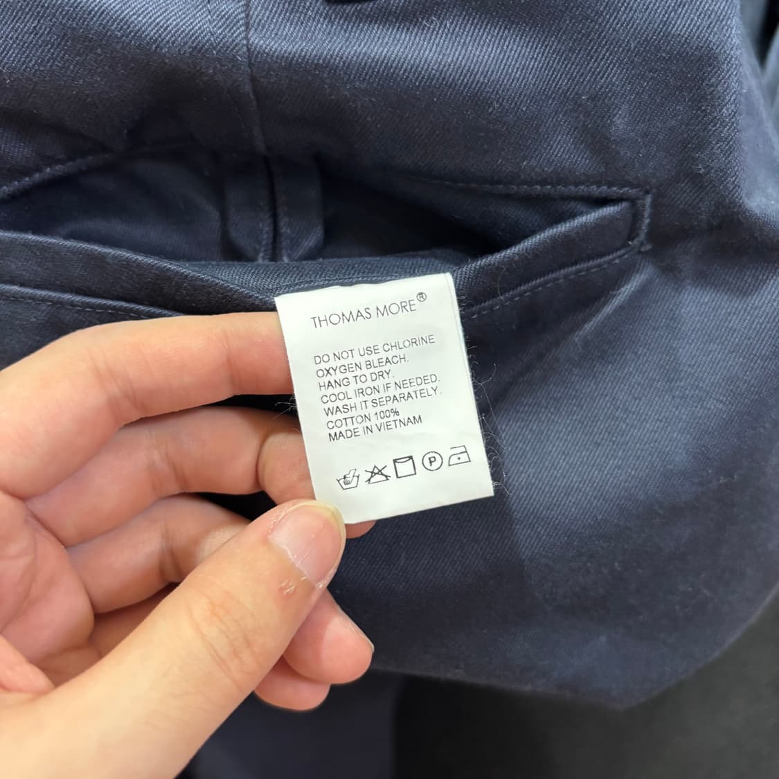 M 토마스모어 네이비 11OZ 와이드 치노팬츠 상품이미지6